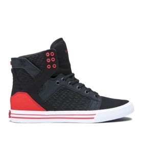 Womens Supra High Top Shoes SKYTOP Black/Pirate Black/white | AU-88658